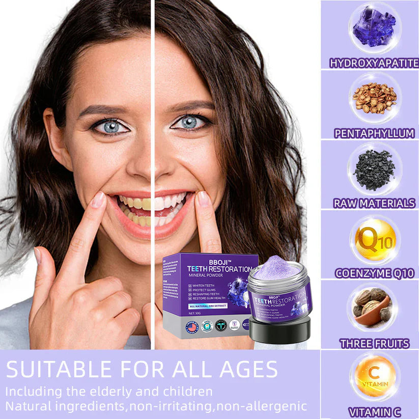 🎁Flash Sale - Don’t Miss Out - BBOJI™ TeethRestoration Mineral Powder🦷(TGA recommended)👩‍⚕️(Treats periodontitis and mouth ulcers, prevents tooth loss, and repairs gum recession)